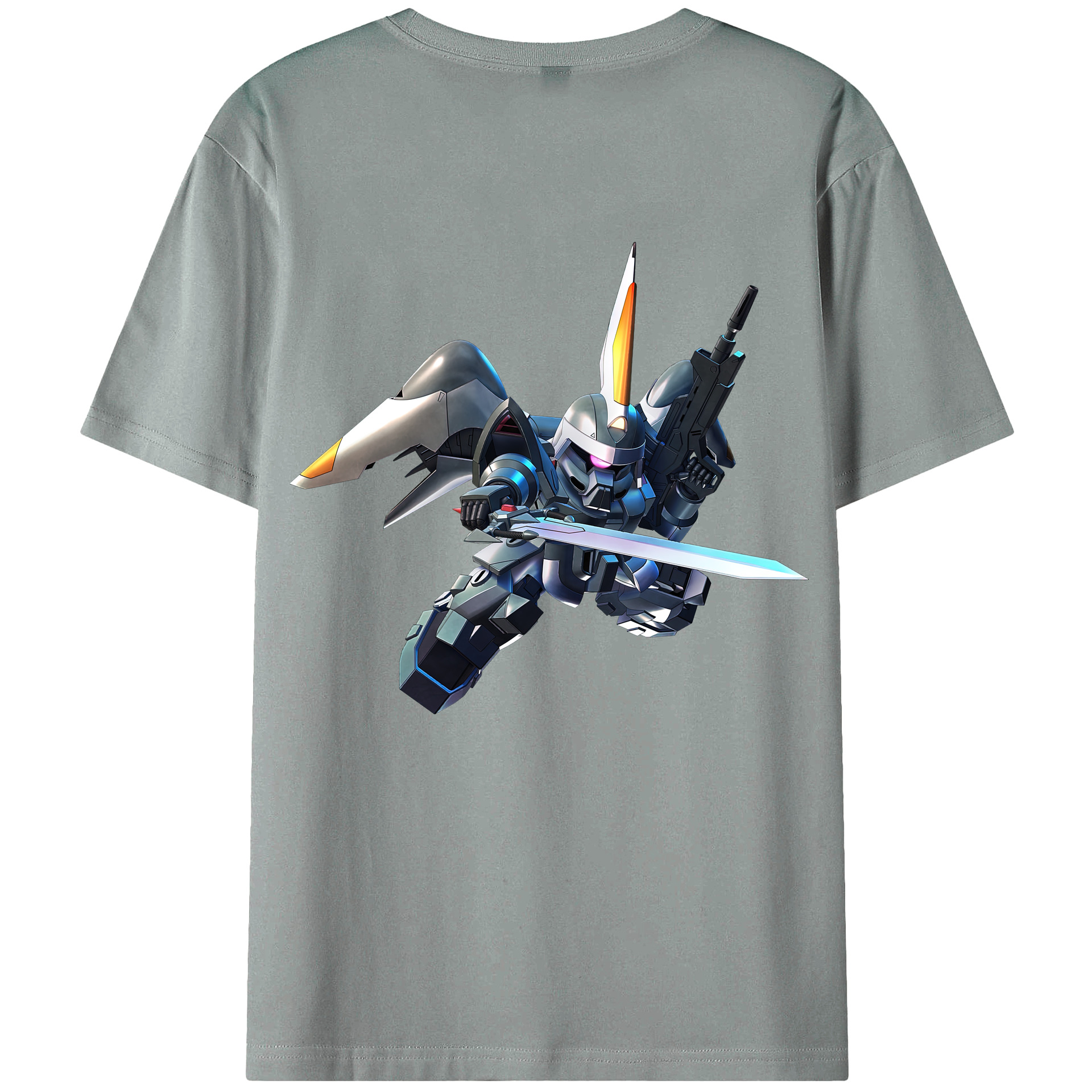 （画像用） 機動戦士ガンダム Mobile Suit Gundam 綿100％ メンズ半袖Tシャツ（バックプリント） 通気性